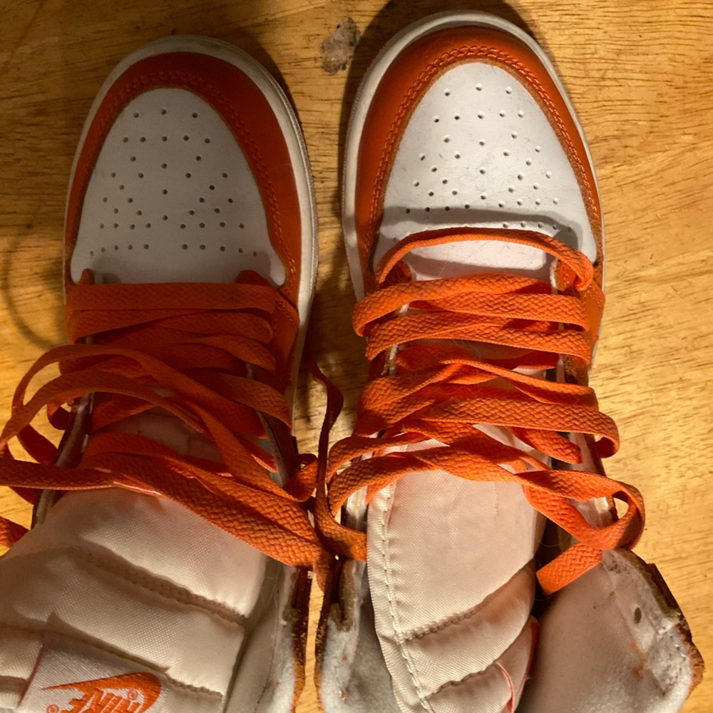 Orange and white Jordan’s